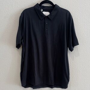 adidas Men's Black Short-Sleeve Polo